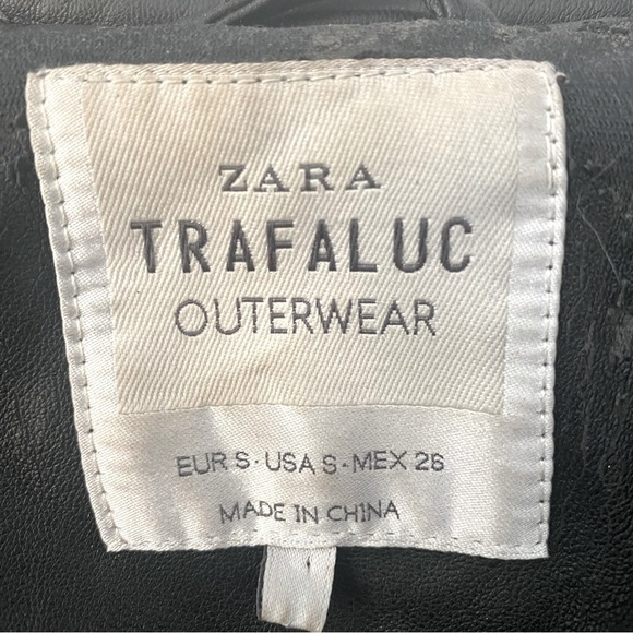 Zara Trafaluc Black Faux Leather Biker Jacket - Picture 8 of 14